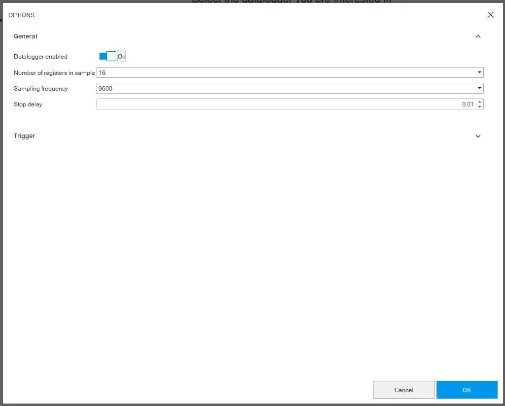 Settings Data Logger