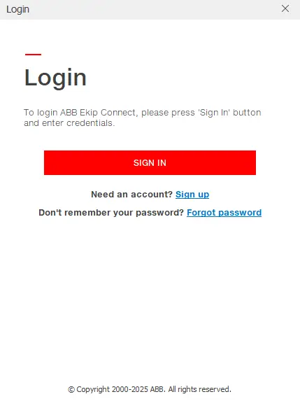 Login page