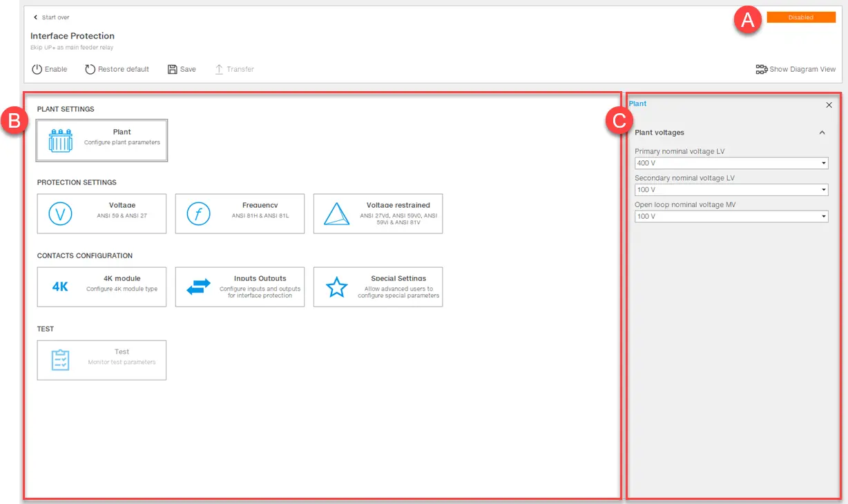 protection system interface